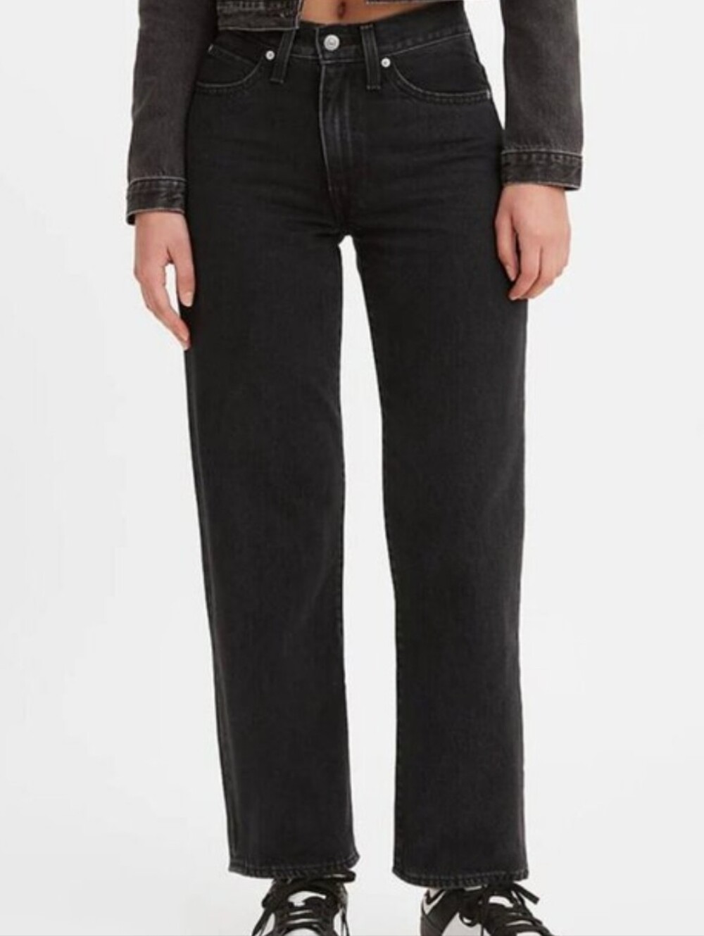 Levi's Black Straight Baggy Jeans - Women's